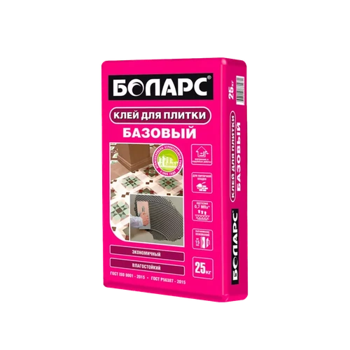 Клей для плитки БОЛАРС БАЗОВЫЙ, 25 кг.