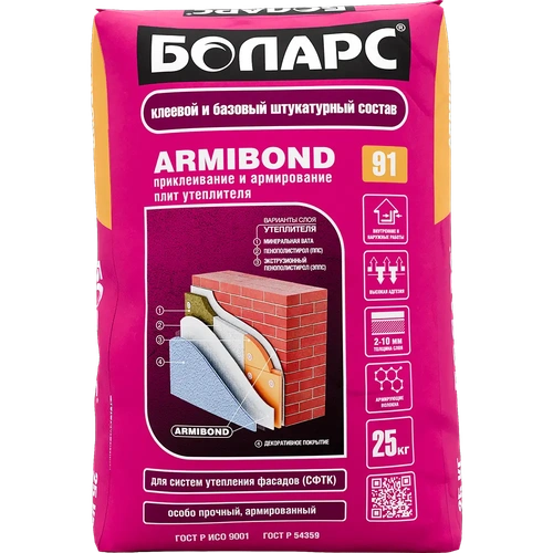 БОЛАРС ARMIBOND клей для минваты, ппс и пеноплэкс 25 кг
