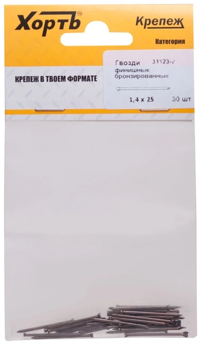 Гвозди финишные бронзированные 1,4 х 25 (фасовка 30 10.)
